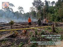 Lahan Gambut yang Terbakar di Muba Sudah Padam, Petugas Pasang Police Line
