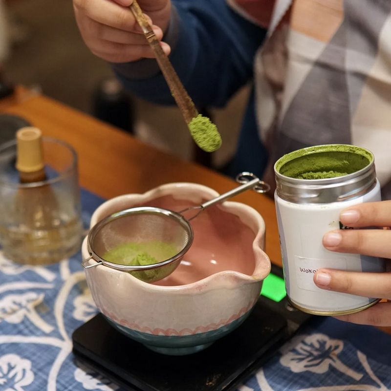 gerai matcha di dalam area pasar