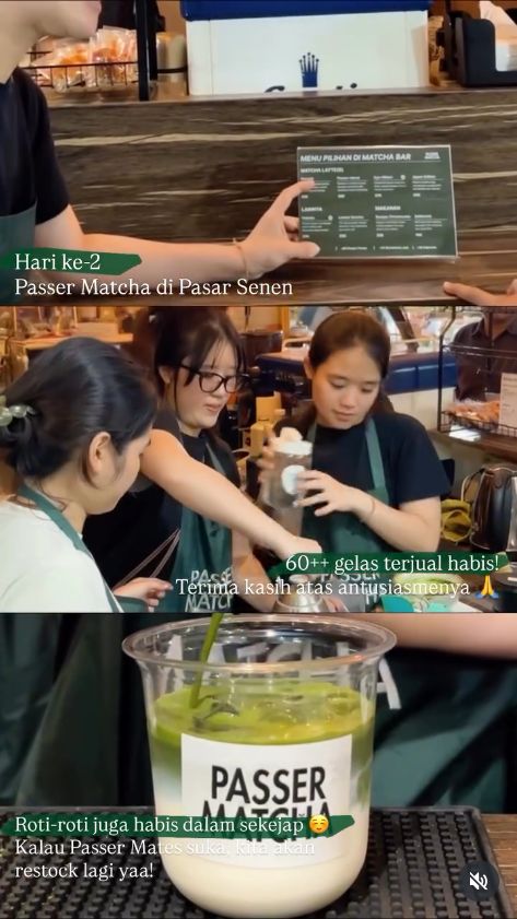 gerai matcha di dalam area pasar