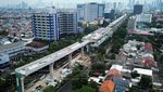 Penampakan dari Udara Pembangunan LRT Jakarta Fase 1B