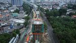 Penampakan dari Udara Pembangunan LRT Jakarta Fase 1B
