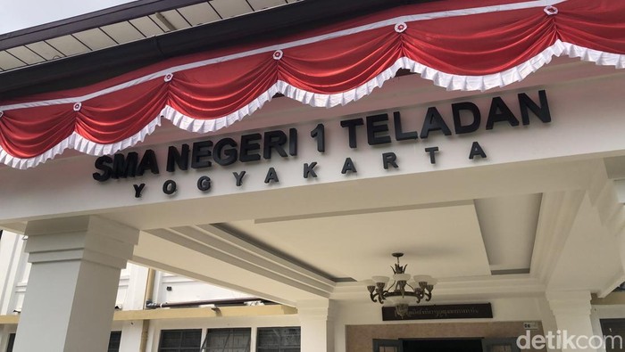 SMA Negeri (SMAN) 1 Yogyakarta atau yang dikenal dengan nama SMA Negeri 1 Teladan Jogja di Wirobrajan, Kota Jogja, Jumat (22/8/2025).