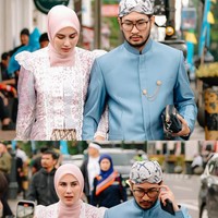 Tak hanya kompak dengan sang kakak, Syahnaz juga memamerkan kebersamaannya dengan suami. Terlihat Syahnaz yang setia mendampingi sang suami. Foto: Instagram/@syahnazs/@nissyaa