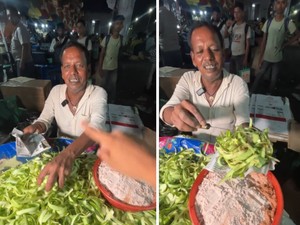 Unik! Penjual Makanan Ini Tawarkan Kulit Timun Kupas per Kilogram