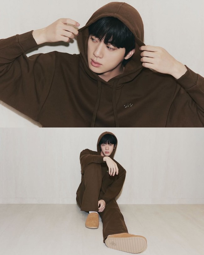 Tak sekadar mempromosikan sportwear, Jin BTS menghadirkan nuansa eksklusif dan elegan untuk brand mendapuknya jadi global ambassador. Foto: dok. Instagram @aloseoul