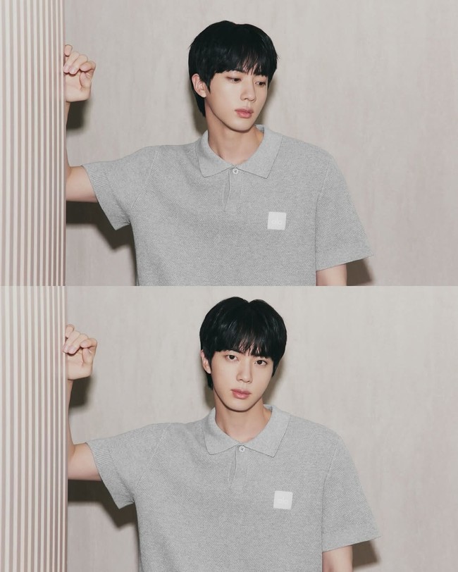 “Dia bikin sportswear kelihatan mewah,” “Bersih, polos, dan gila… tampan banget,” komentar sejumlah netizen yang tersihir pesona Jin BTS. Foto: dok. Instagram @aloseoul