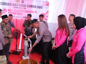 Polres Demak Bangun Sumur Bor di Daerah Rawan Krisis Air Bersih