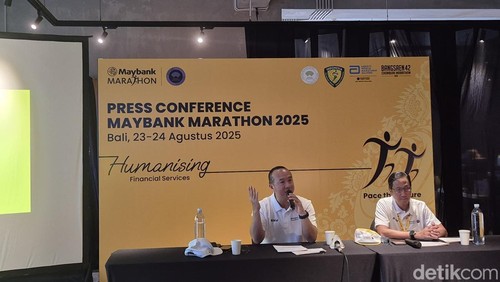 Konferensi pers Maybank Marathon 2025 di Bali United Training Center, Gianyar, Bali, Sabtu (23/8/2025). (Foto: Ni Komang Ayu Leona Wirawan/detikBali)