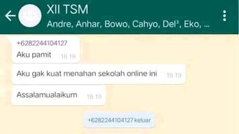 Pamit setelah tidak kuat sekolah online. Foto: X.com