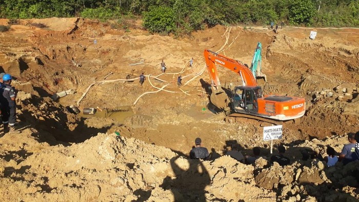 Lokasi tambang timah yang longsor di Tempilang.
