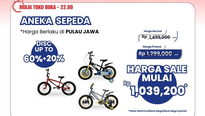 Obral Sepeda Anak Harga Miring, Hanya di Transmart Full Day Sale