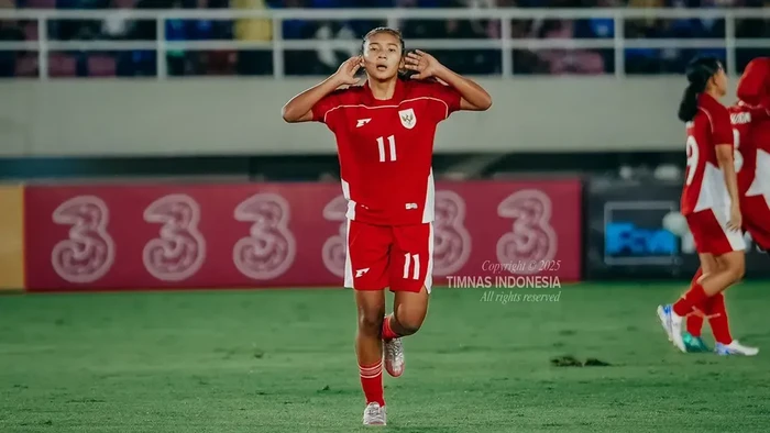 Penyerang Timnas Putri U-16 Indonesia, Nasywa Salsabila di Piala AFF Wanita U-16 2025.