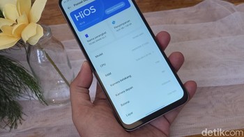 HP ini menjalankan HiOS berbasis Android 15. Foto: Adi Fida Rahman/detikINET