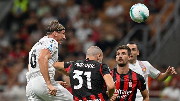 MILAN, ITALY - AUGUST 23: Federico Baschirotto of Cremonese scores goal during the Serie A match between AC Milan and US Cremonese at Giuseppe Meazza Stadium on August 23, 2025 in Milan, Italy. (Photo by Image Photo Agency/Getty Images)