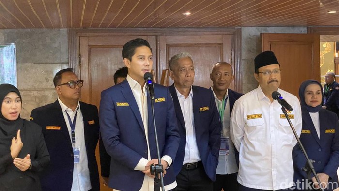Anggota DPR RI sekaligus Ketua Fraksi Gerindra, G Budisatrio Djiwandono, resmi menjadi Ketua Umum Karang Taruna Nasional. (Devi/detikcom)