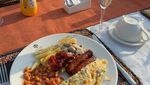 Gaya Anya Geraldine Minum Champagne dan English Breakfast di Kenya