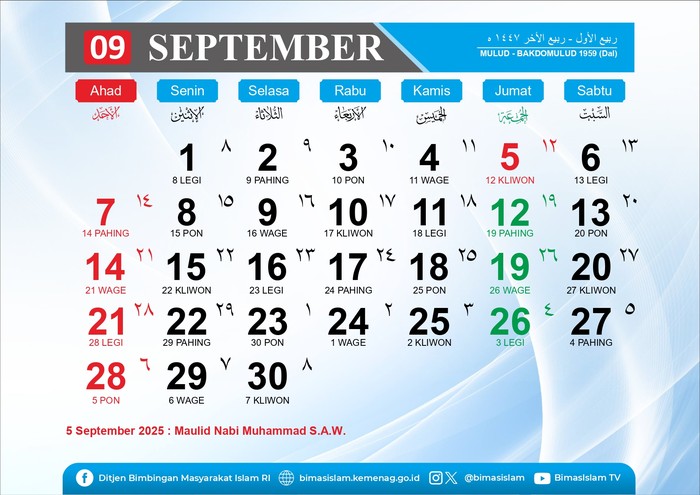 Kalender Hijriah September 2025