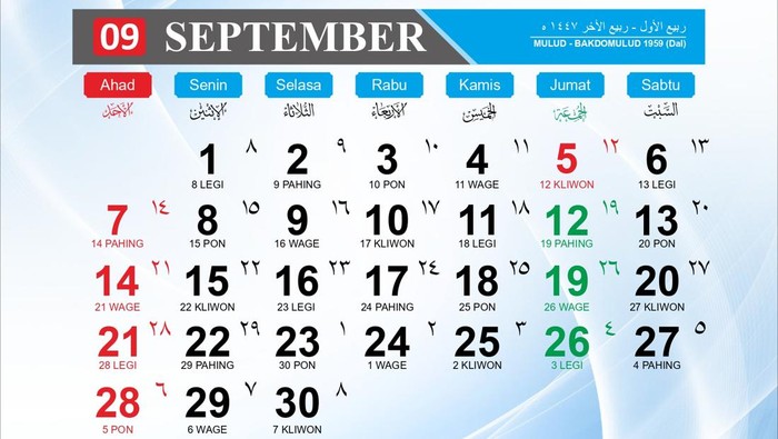 Kalender Hijriah September 2025