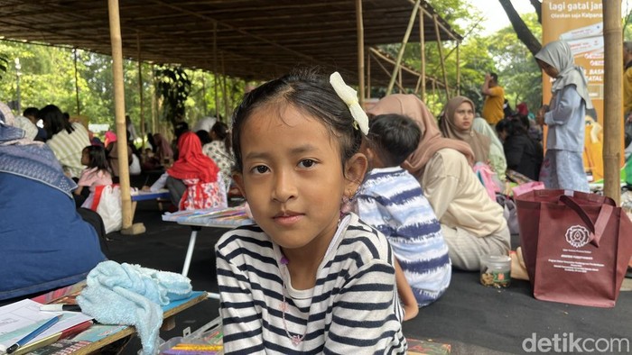 Lavanya Lawu ditemui di acara lomba mewarnai di Taman Balekambang, Mimggu (24/8/2025).