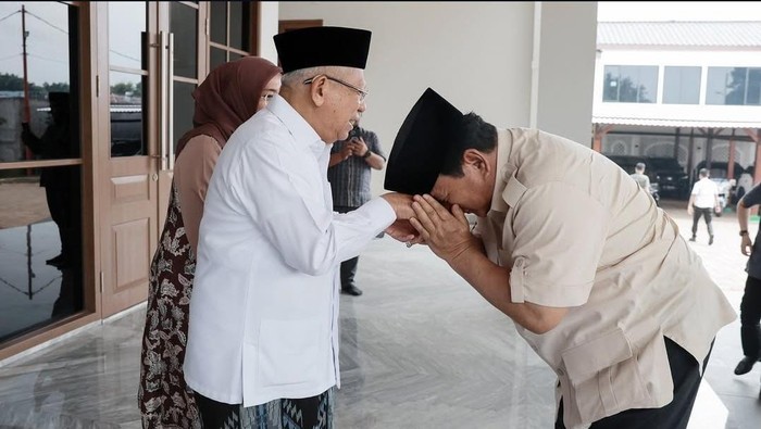 Presiden Prabowo Subianto mengunjungi Maruf Amin