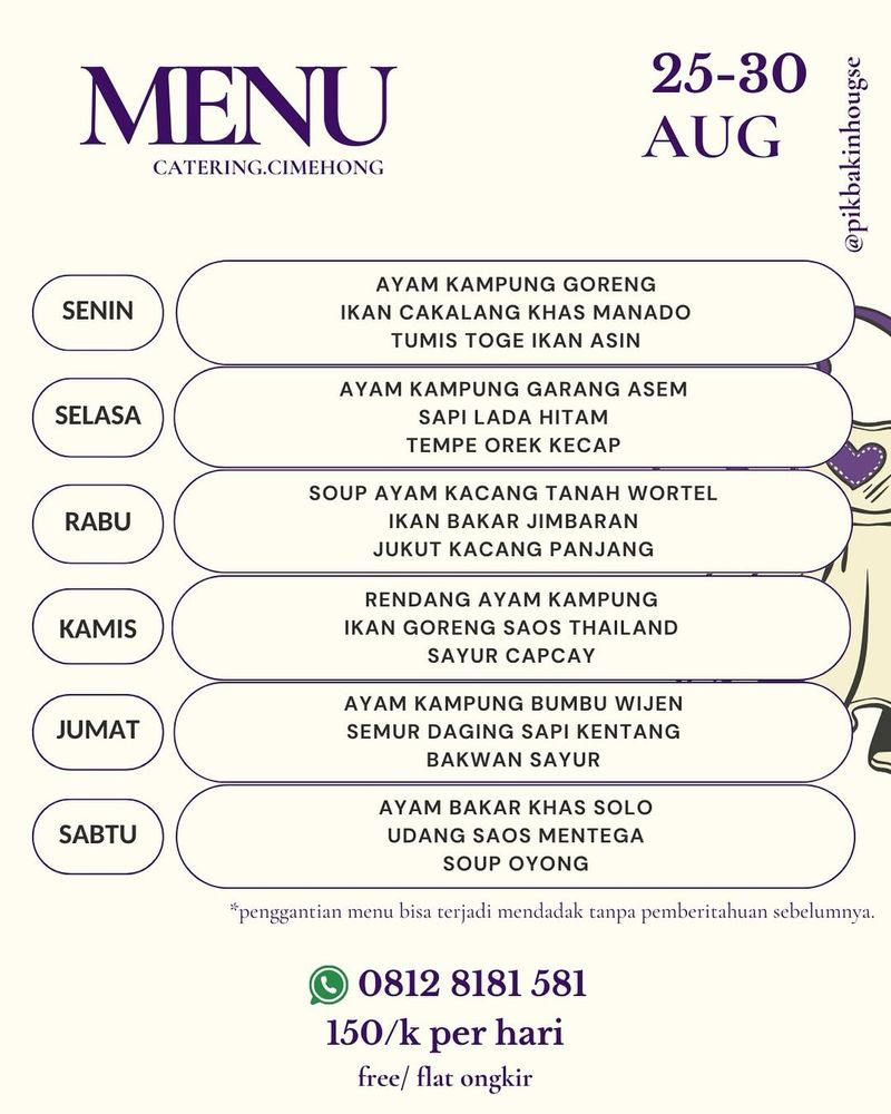 catering lauk rumahan yang heboh di media sosial
