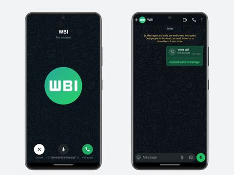 Fitur voicemail di WhatsApp Call