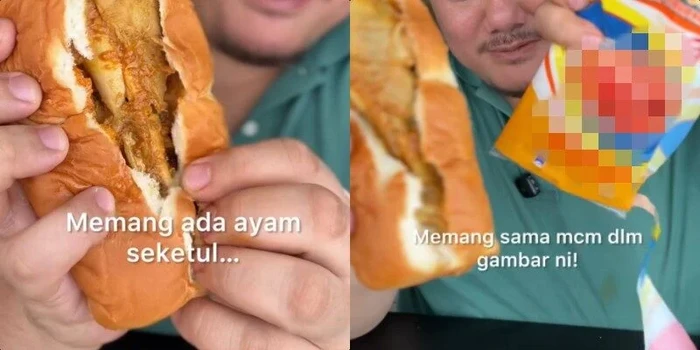 Hoax! Influencer Bikin Konten Settingan Roti Kari Isi Paha Ayam Utuh