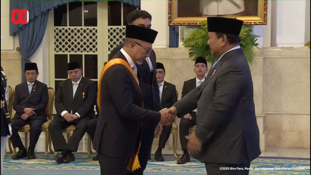 Menteri Perdagangan Zulkifli Hasan dapat Tanda Kehormatan dari Presiden RI, Prabowo Subianto