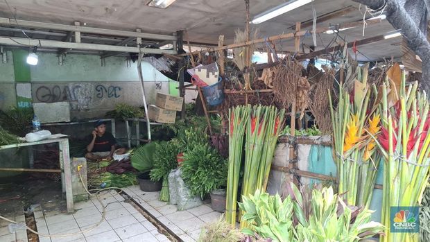 Pasar Rawa Belong, Jakarta Barat menjadi pasar bunga terbesar di Asia Tenggara. Namun kini kondisinya jauh berbeda. (CNBC Indonesia/Chandra)