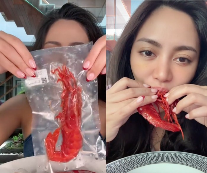 Rachel Vennya makan udang carabineros yang harganya mahal