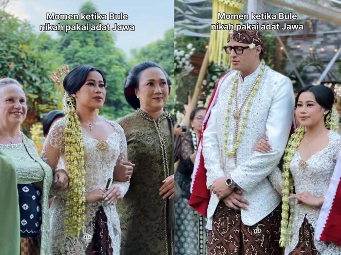 Resepsi pernikahan di Yogyakarta viral, pria asal Prancis menikah dengan wanita dari Yogyakarta lengkap dengan mengenakan busana adat Jawa.