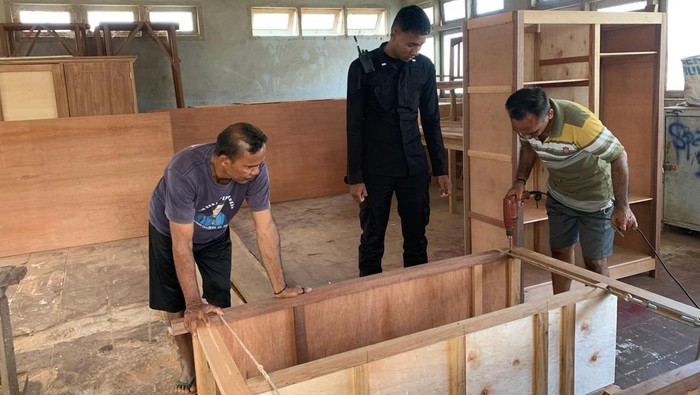 Bengkel mebel di Lapas Kelas III Saumlaki, Kabupaten Kepulauan Tanimbar, Maluku.
