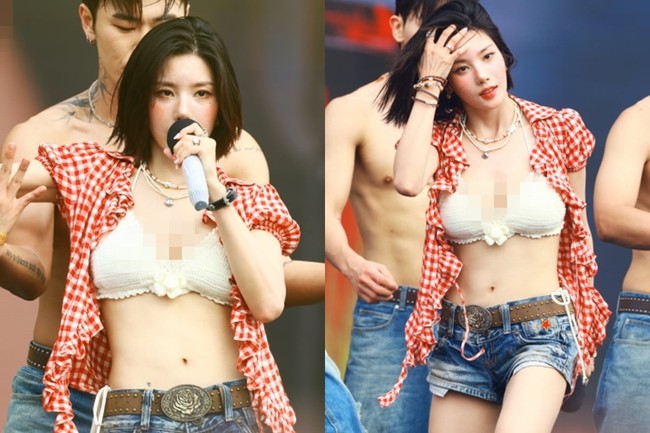 Kwon Eunbi viral menjadi sosok yang dijuluki sebagai Waterbomb Goddess. Namun, di balik penampilannya yang viral pakai bikini dan manggung basah-basahan di Waterbomb Seoul 2025, ada diet ekstrem yang harus dilakukannya. Foto: dok. Hankyung
