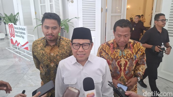 Menko Pemberayaan Masyarakat Muhaimin Iskandar bertemu Pramono Anung di Balai Kota.