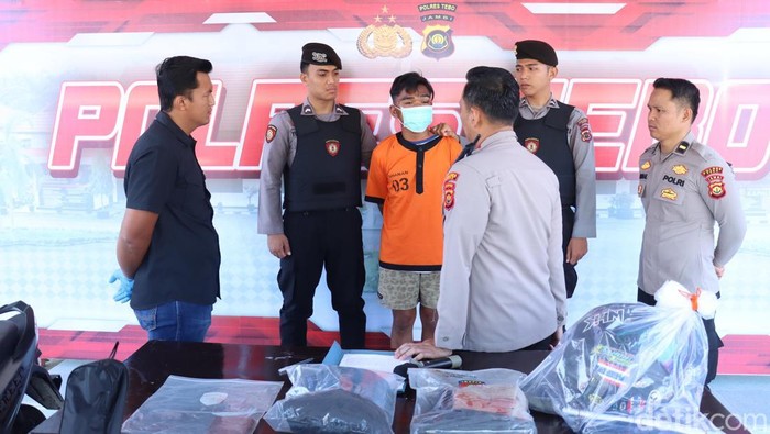 Polres Tebo merilis pengungkapan kasus perampokan pemilik konter