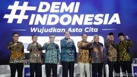 Acara tersebut dihadiri sejumlah menteri, mulai dari Menteri Kesehatan, Menteri BKKBN, Menteri Ketenagakerjaan, Menteri Koperasi, Menteri ATR/BPN, hingga Menteri Agama.