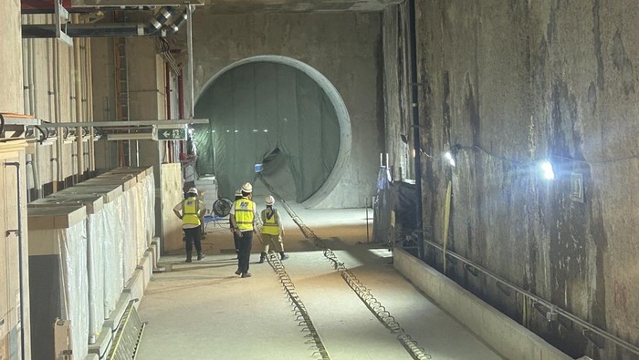 Progres pembangunan Stasiun MRT Monas