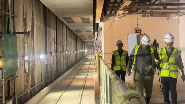 Progres pembangunan Stasiun MRT Monas 26 Agustus 2025