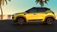 Mobil tersebut kini juga hadir dengan pilihan kelir Oasis Yellow. Warna itu terlihat menonjol berkat grille depan berwarna hitam dan skid plate abu-abu metalik. Selain Oasis Yellow, kendaraan juga ditawarkan dalam enam opsi lain, yakni Shadow Grey, Radiant Red, Caspian Blue, Ice Cool White, Moonlight Silver dan Stealth Black. Foto: Doc. Renault India.