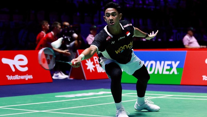 Alwi Farhan di Kejuaraan Dunia BWF 2025.
