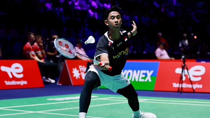 Alwi Farhan di Kejuaraan Dunia BWF 2025.