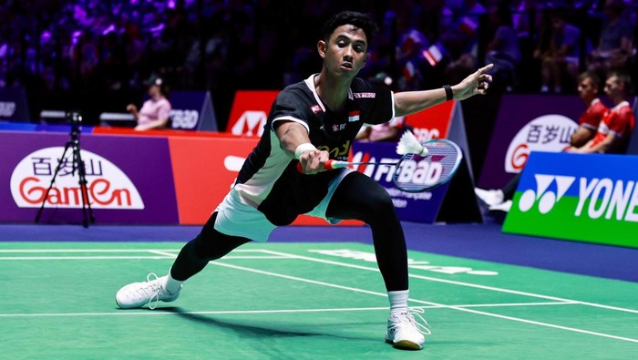 Alwi Farhan di Kejuaraan Dunia BWF 2025.