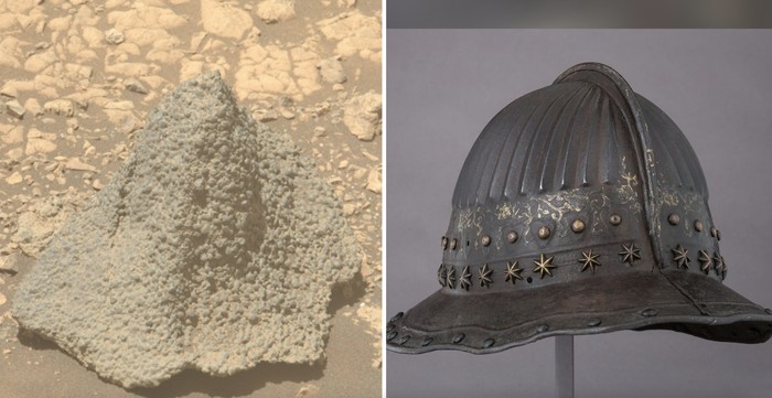 Batu di Mars yang mirip helm perang besi
