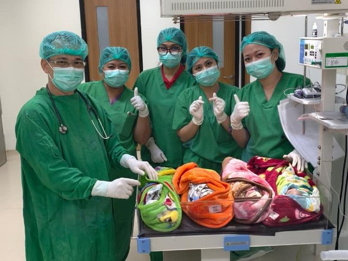 Bayi kembar empat lahir di Rumah Sakit Bangli Medical Center (RS BMC) pada Senin (25/8/2025). (Foto: Dok. RS BMC Bangli)