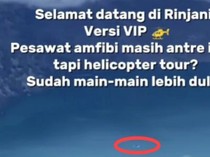Viral Helikopter Terbang di Kaldera Gunung Rinjani, TNGR: Tak Ada Izin
