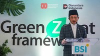 Menteri Agama Nasaruddin Umar menyampaikan sambutan pada peluncuran Green Zakat Framework di Kantor Pusat BSI, Jakarta, Rabu (27/8/2025). Foto: ANTARA FOTO/Asprilla Dwi Adha