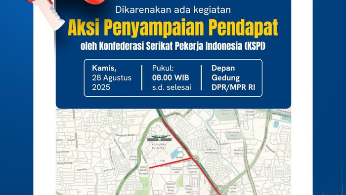 Ada Demo Buruh, Masyarakat Diimbau Hindari Jalan Sekitar Gedung DPR RI