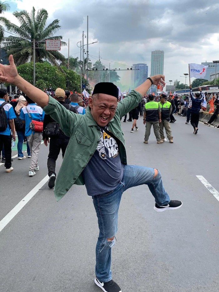 Bang Madun Bang Madun ikut demo di DPR RI, Kamis (28/8/2025).