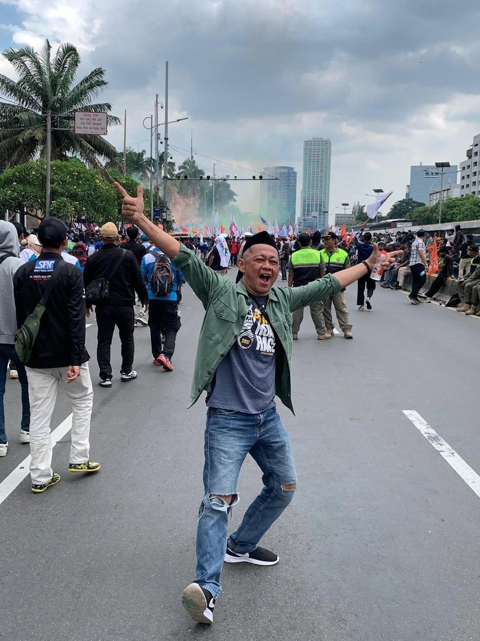 Bang Madun ikut demo di DPR RI, Kamis (28/8/2025).