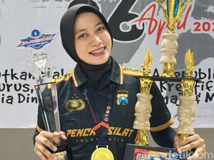 Prestasi Moncer Polwan Pasuruan Briptu Adel di Olahraga Pencak Silat